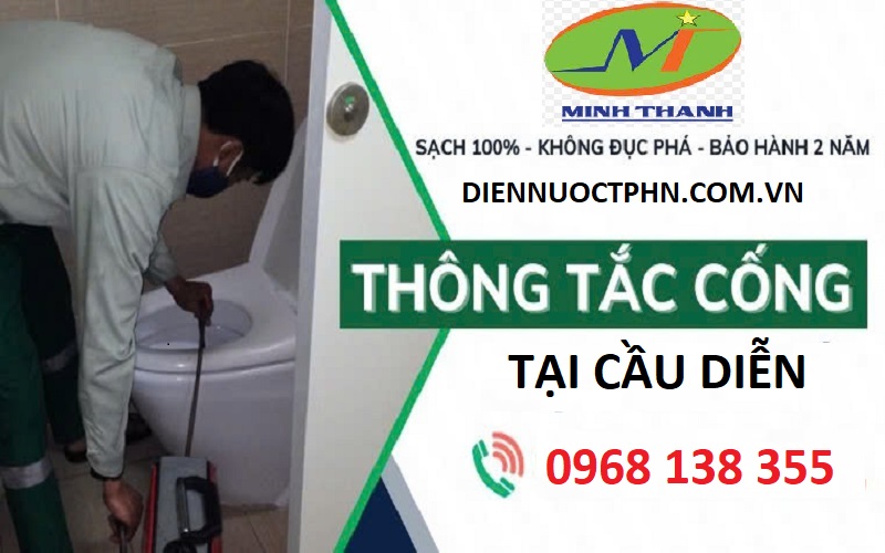 thông tắc cống tại Cầu Diễn